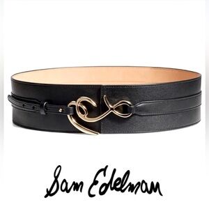 NWT! SAM EDELMAN GLEAMING GOLD LOGO CORSET BELT! HIGH QUALITY! A WORK OF ART!!!